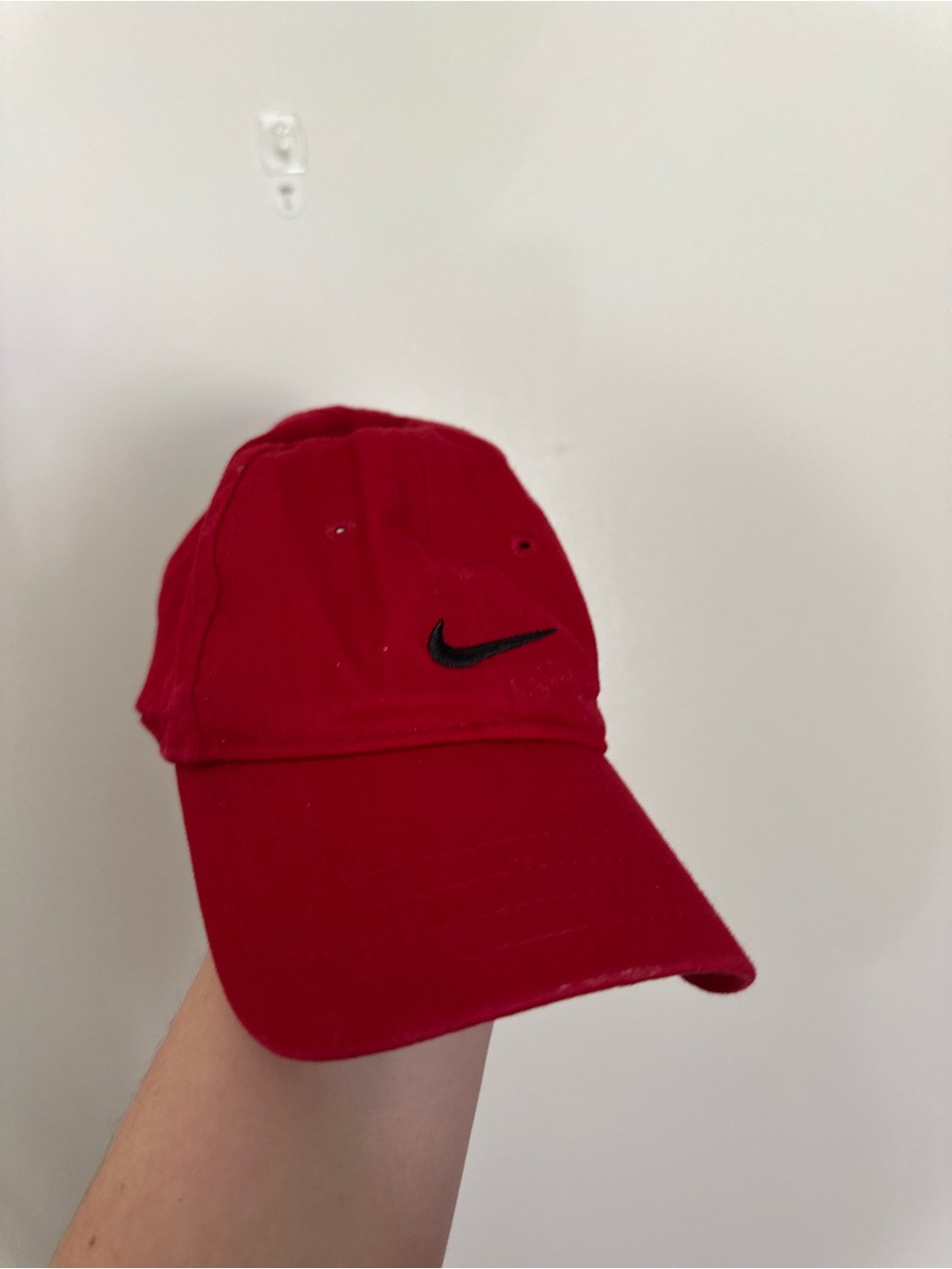 Nike Kids Red Cap with Black Swoosh